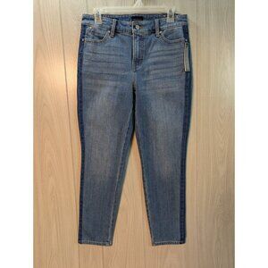 Talbots Slim Ankle Jeans Womens 8 Petite Blue Flawless Mid Rise Slim Leg New